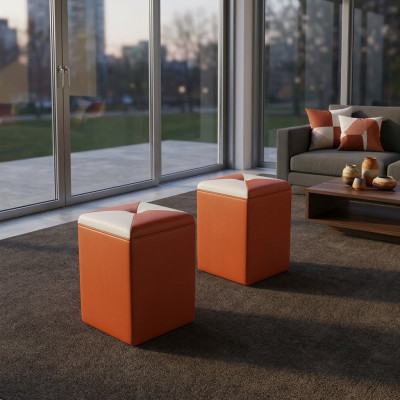 Diseño de taburete acolchado taburete otomano asiento chaise tapizado FT006