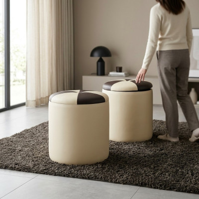 Diseño reposapiés taburete otomano asiento chaise acolchado otomana FT009