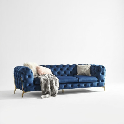 Sofá Chesterfield de textil de tapicería asiento sofá grande XXL 3 plazas de tela.