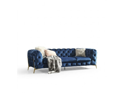 Chesterfield sofá de diseñador de tela de terciopelo de alta calidad.