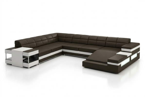 Sofá de cuero Sofá Sofá de diseño de conjunto de esquina moderno 1201B