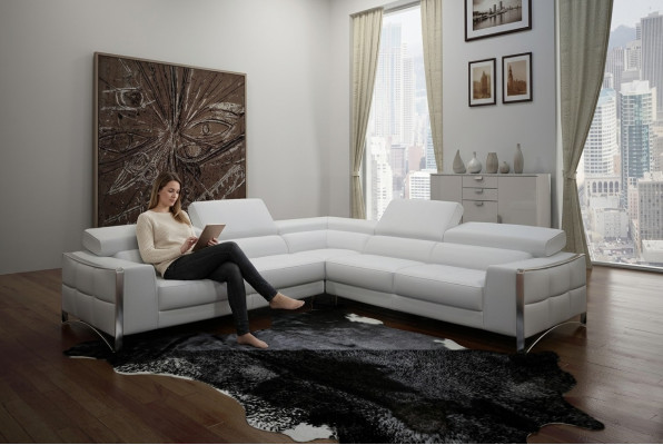 Sofá de cuero, sofá en forma de U, sofá esquinero, conjunto de esquina, diseño moderno 1504B.