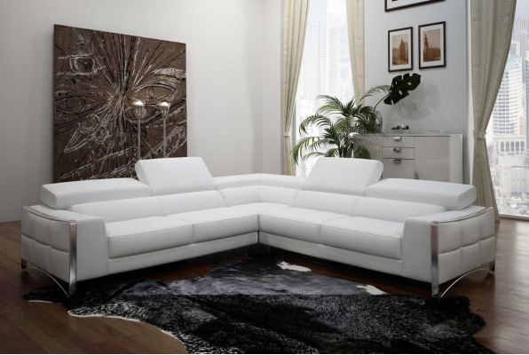 Sofá de cuero, sofá en forma de U, sofá esquinero, conjunto de esquina, diseño moderno 1504B.