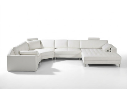 Moderno paisaje de sala con botones Chesterfield sofá de cuero sofá tapizado.