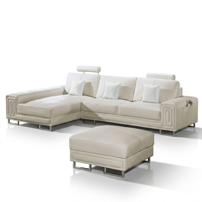 Sofá de cuero sofá sofá esquina conjunto de tapizado 190x334cm sofá en forma de L 2055