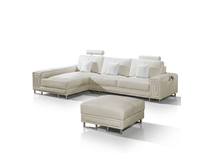 Sofá de cuero sofá sofá esquina conjunto de tapizado 190x334cm sofá en forma de L 2055