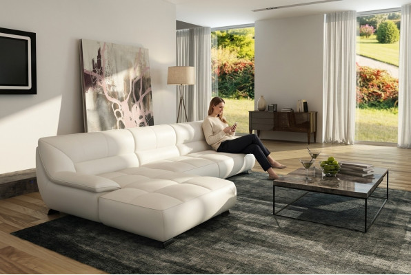 Sofá de cuero sofá conjunto de salón en forma de L sofá esquinero sala de estar moderna diseño de sofá