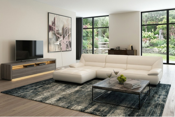Sofá de cuero sofá conjunto de salón en forma de L sofá esquinero sala de estar moderna diseño de sofá