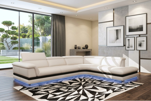 Sofá de cuero Sofá de diseño de esquina de sofá conjunto moderno 5130