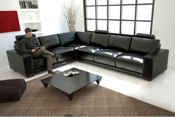 Sofá de cuero sofá conjunto de salón sofá de esquina conjunto de esquina diseño moderno sofá A1121B