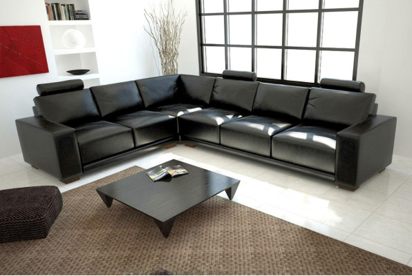 Sofá de cuero sofá conjunto de salón sofá de esquina conjunto de esquina diseño moderno sofá A1121B