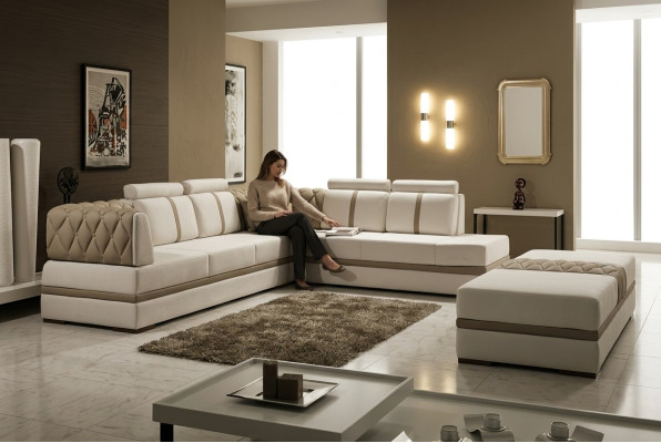 Sofá de cuero sofá conjunto de sala de estar sofá esquinero conjunto de esquina diseño moderno sofá nuevo A1128