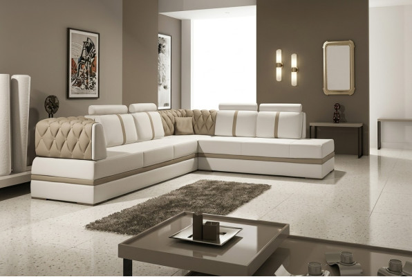 Sofá de cuero sofá conjunto de sala de estar sofá esquinero conjunto de esquina diseño moderno sofá nuevo A1128