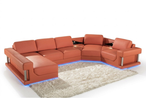 Sofá de cuero Sofá Sofá de la sala de estar Sofá de esquina Conjunto de esquina Diseño Sofá moderno A1131
