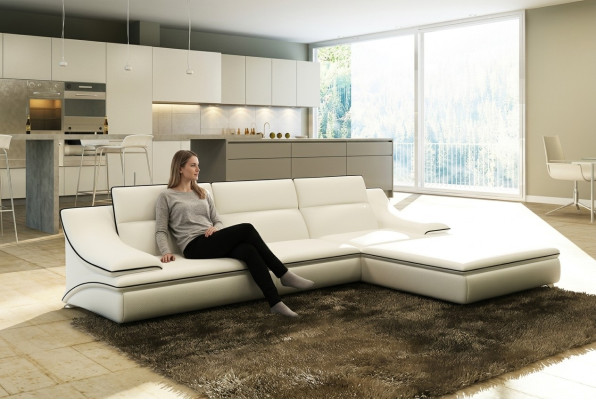 Sofá de cuero sofá conjunto de salón sofá de esquina conjunto de esquina diseño de sofá moderno A1160C