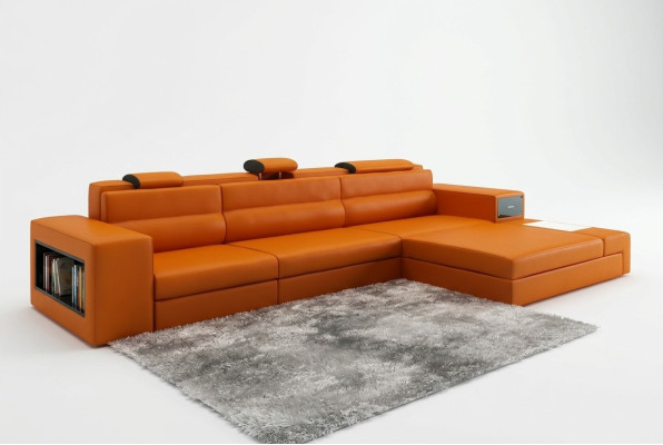 Sofá de cuero Sofá Sofá de salón Sofá de esquina Conjunto de esquina Diseño Sofá moderno B2006B