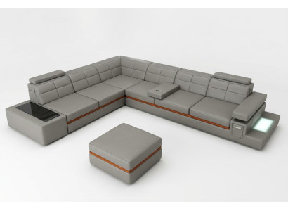 Sofá de cuero Sofá conjunto de sala de estar Esquina Sofá Conjunto de esquina Diseño moderno Sofá B2011