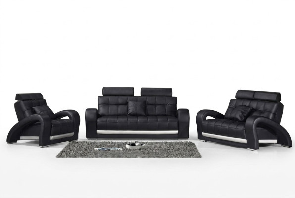 Sofá de cuero Sofá Chaise longue Conjunto de sofás de 3+2+1 plazas Diseño de sofá moderno B2023