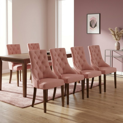 6x Chesterfield sillón lounge club tapizado silla sillas juego de asientos respaldo