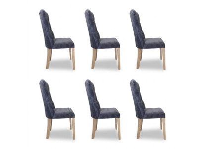 6 sillas Silla Acolchado Diseño Chesterfield Conjunto de sillones Juego completo