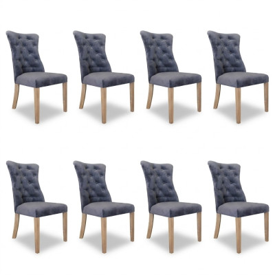 8 sillas silla tapizada diseño Chesterfield conjunto de sillones completo