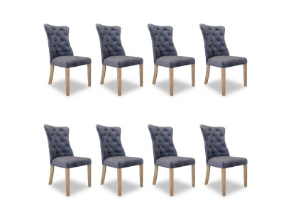 8 sillas silla tapizada diseño Chesterfield conjunto de sillones completo