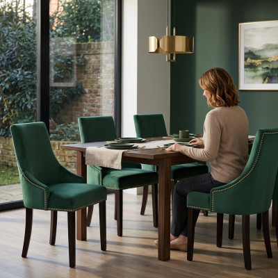 Juego de 4x sillas de diseño acolchadas para asiento sillón conjunto de club salón.
