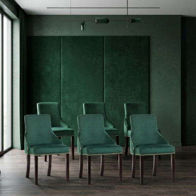 6x Sillas de diseño tapizadas modernas Conjunto de sillones de salón de club