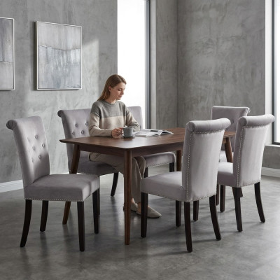 6x Sillas de diseño con cojines para asiento, juego de sillas estilo lounge para sillón club.