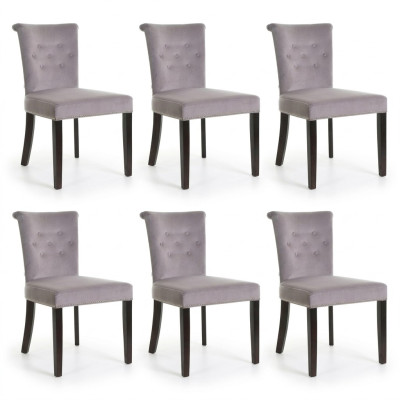 6x Sillas de diseño con cojines para asiento, juego de sillas estilo lounge para sillón club.