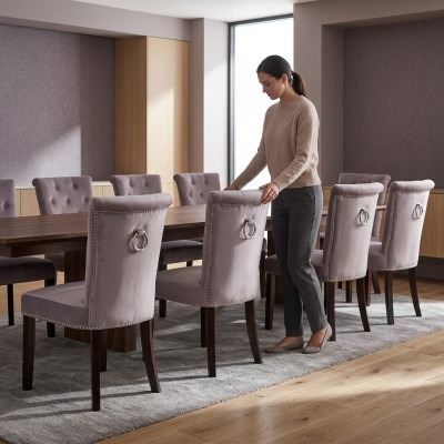 8x Silla acolchada Asiento Sillas Silla Conjunto de salón Sillón Salón Club Set