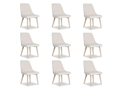 6x Juego de sillas de diseño acolchadas.