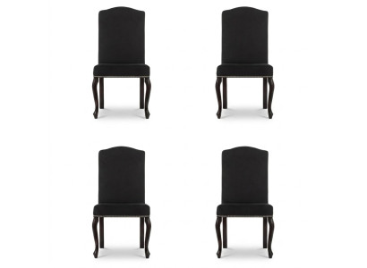 4x Conjunto de sillas tapizadas de diseño con asientos de tela, set completo.