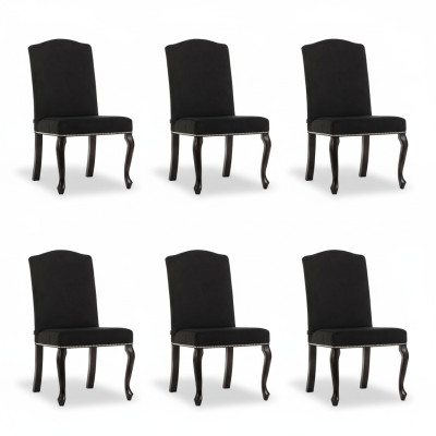 6x Conjunto de sillas tapizadas de diseño, sillas de tela completas.