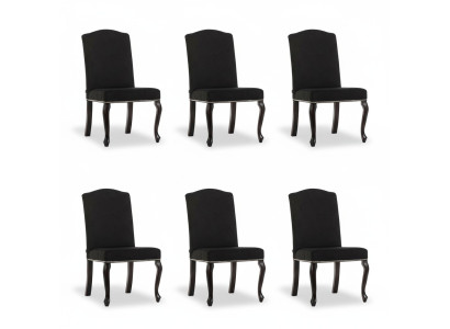 6x Conjunto de sillas tapizadas de diseño, sillas de tela completas.