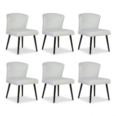6x sillas de cuero acolchadas para asientos de sillas de club de diseño salón sillón conjunto nuevo.