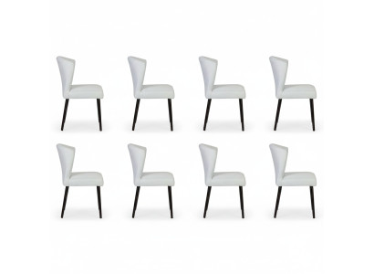8x Sillón de diseño Lounge Club tapizado silla conjunto de sillas para sala de estar reclinable nuevo.