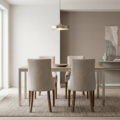 4x Juego de sillones tapizados de diseñador, completo con respaldo y asiento estilo lounge.