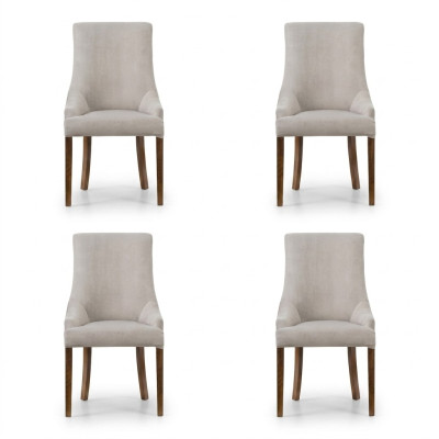 4x Juego de sillones tapizados de diseñador, completo con respaldo y asiento estilo lounge.