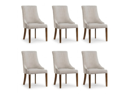 6x Conjunto de 6 sillas de cojín de diseñador, completo con respaldo y asiento tipo lounge.