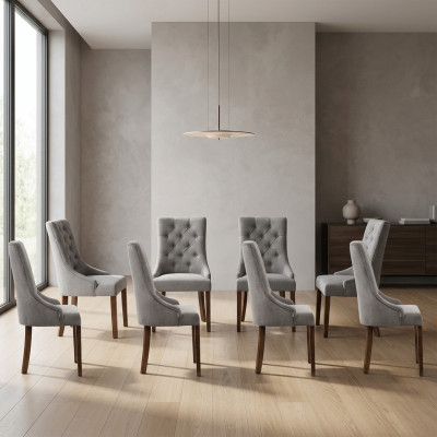 8x juego de sillas de polipiel de diseñador, juego completo de sillas de respaldo y asiento lounge.