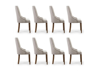 8x juego de sillas de polipiel de diseñador, juego completo de sillas de respaldo y asiento lounge.