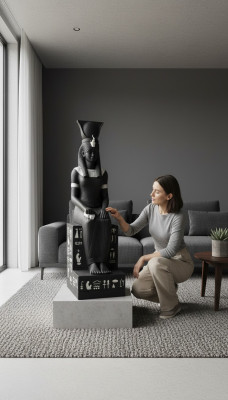 Estatua del faraón egipcio escultura figuras esculturas decoración decorativa figura 123cm