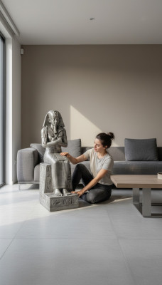 Estátua de Faraón Egipcio Escultura Figuras Esculturas Decoración Adorno Figura 117cm