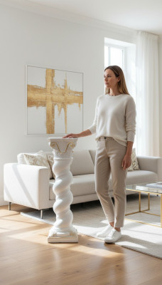 Columna Medusa Estilo Mäander Columna decorativa Estatua Soporte Barroco 100cm Nuevo 1017