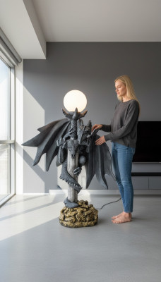 Lámpara de pie gótica XXL Design lámpara de pie lámpara de pie lámparas de dragón 143 cm