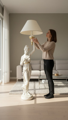 Escultura Lámpara de pie de diseño XXL Lámpara de pie Sala de estar Luces 183cm