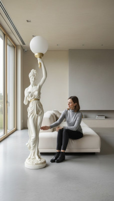 Lámpara de pie XXL Diseño, lámpara de pie de 153 cm, escultura, figura, figuras, estatua.