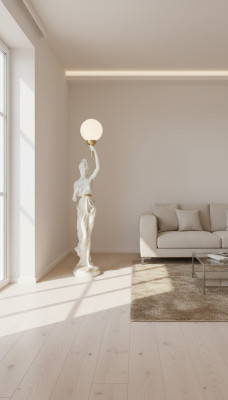 Lámpara de pie XXL Diseño, lámpara de pie de 153 cm, escultura, figura, figuras, estatua.