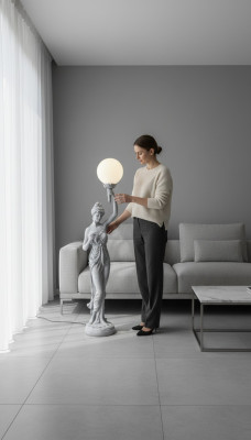 Lámpara de pie XXL Diseño Escultura Figura Estatuilla Estatua de 153 cm.